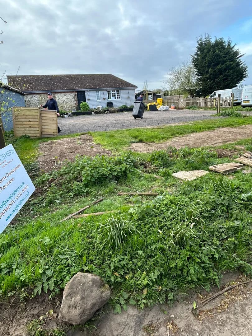 Original weedy gravel car park before resurfacing